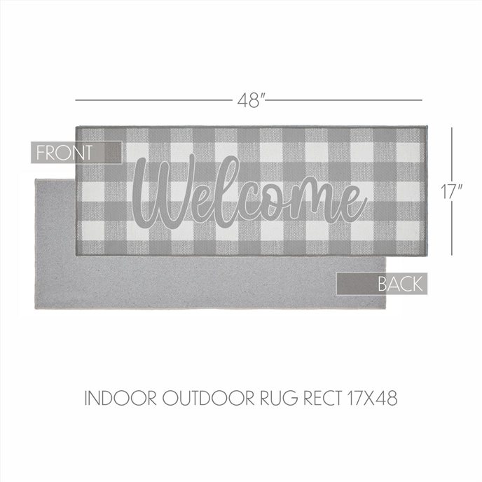 Annie Buffalo Check Grey Welcome Polyester Rug Rect 17x48 Thumbnail