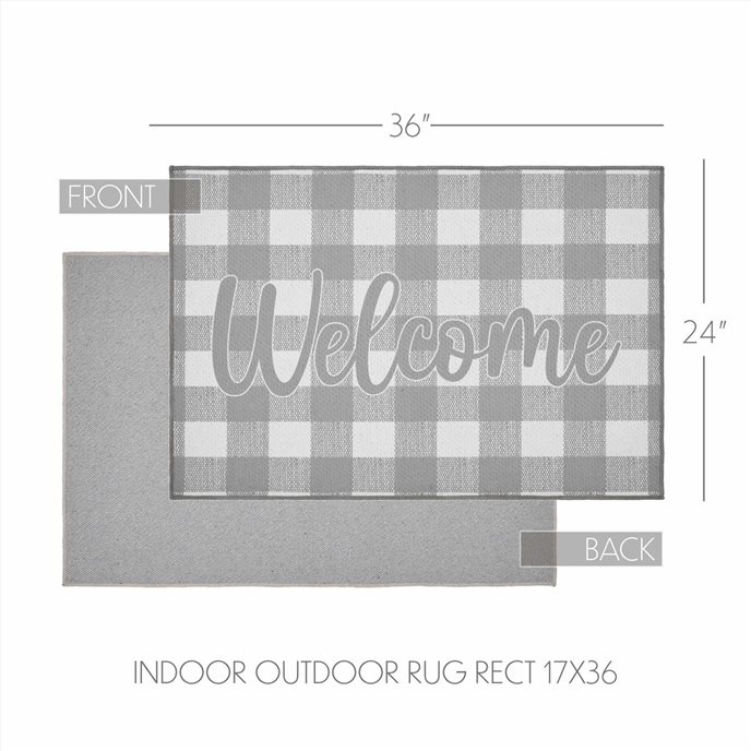 Annie Buffalo Check Grey Welcome Polyester Rug Rect 24x36 Thumbnail