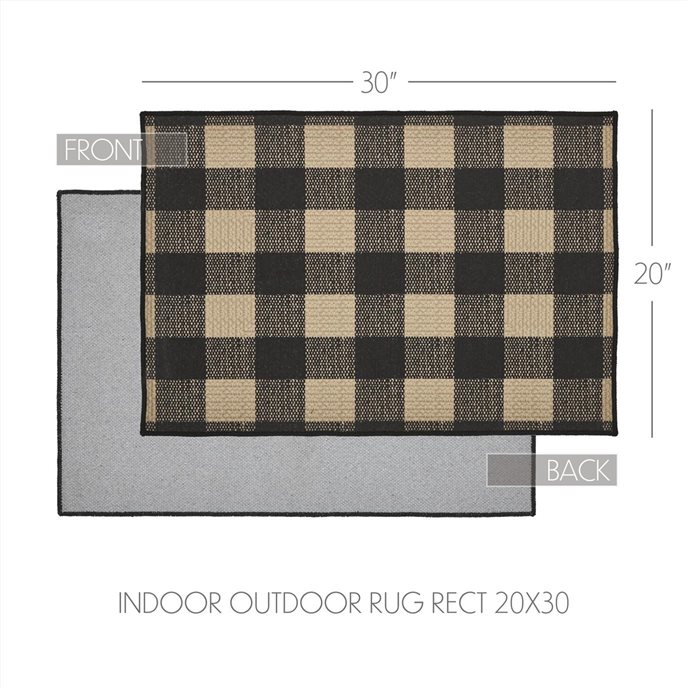 Black Check Polyester Rug Rect 20x30 Thumbnail