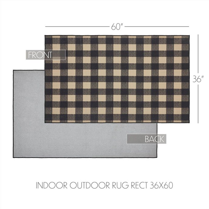 Black Check Polyester Rug Rect 36x60 Thumbnail