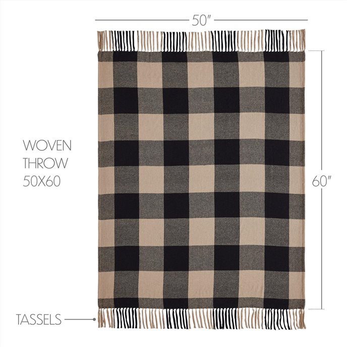 Black Check Woven Throw 50x60 Thumbnail