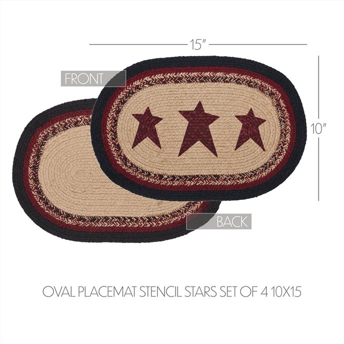 Connell Oval Placemat Stencil Stars Set of 4 10x15 Thumbnail