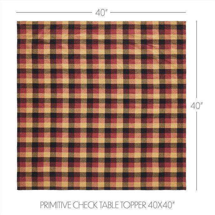 Heritage Farms Primitive Check Table Topper 40x40 Thumbnail