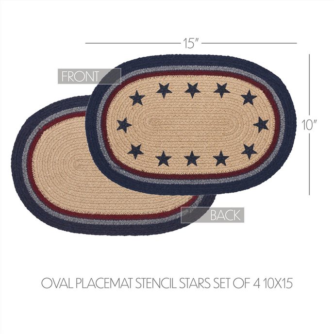 My Country Oval Placemat Stencil Stars Set of 4 10x15 Thumbnail