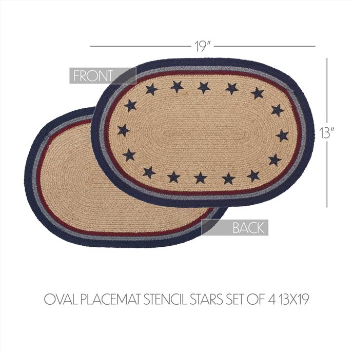 My Country Oval Placemat Stencil Stars Set of 4 13x19 Thumbnail
