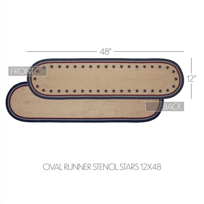 My Country Oval Runner Stencil Stars 12x48 Thumbnail