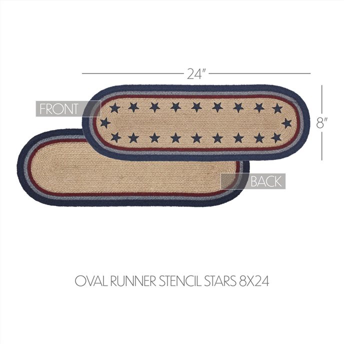 My Country Oval Runner Stencil Stars 8x24 Thumbnail