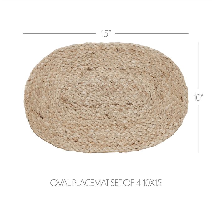 Natural Jute Placemat Set of 4 10x15 Thumbnail