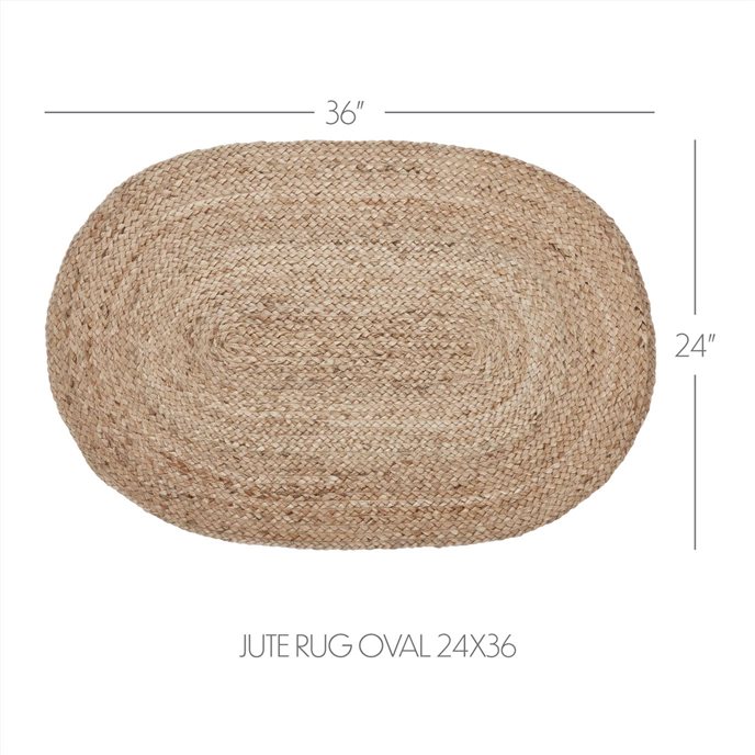 Natural Jute Rug Oval 24x36 Thumbnail