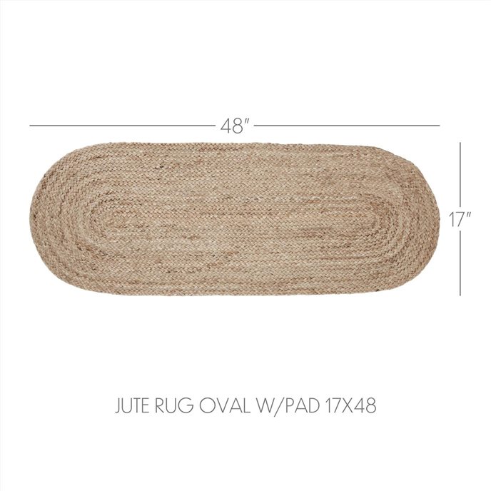 Natural Jute Rug Oval w/ Pad 17x48 Thumbnail