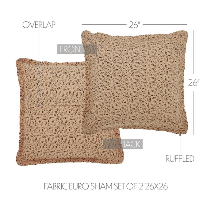 Pip Vinestar Fabric Euro Sham Set of 2 26x26 Thumbnail