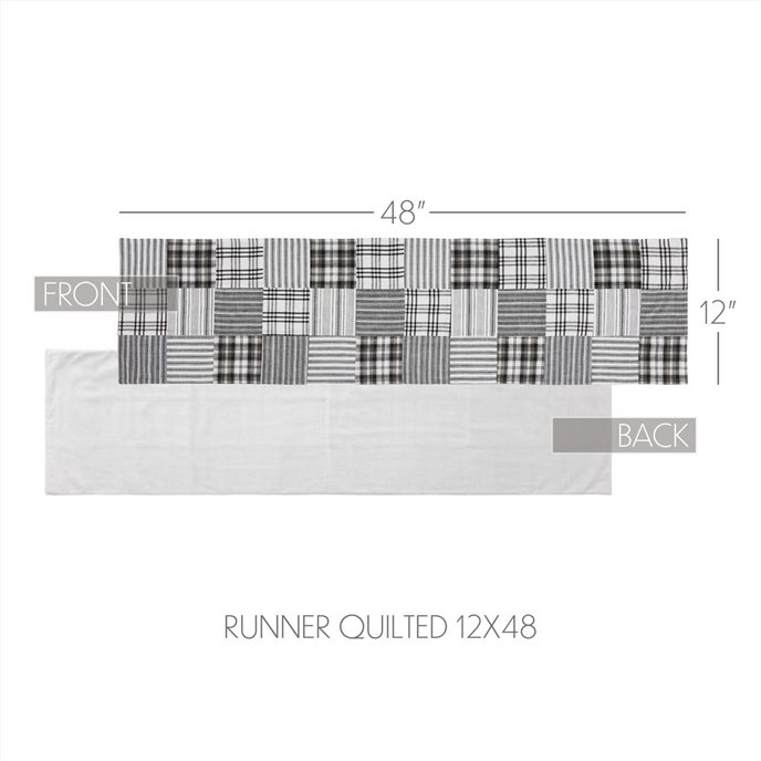 Sawyer Mill Black Runner Quilted 12x48 Thumbnail