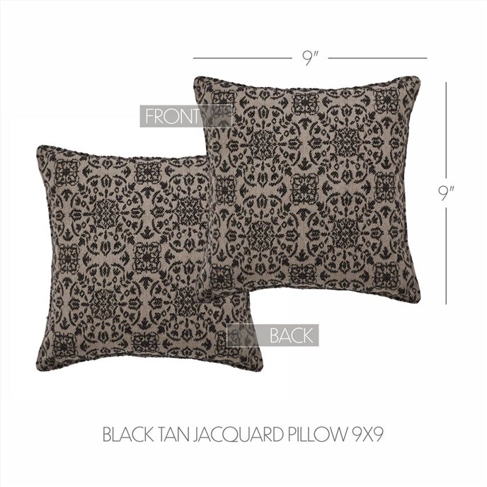Custom House Black Tan Jacquard Pillow 9x9 Thumbnail