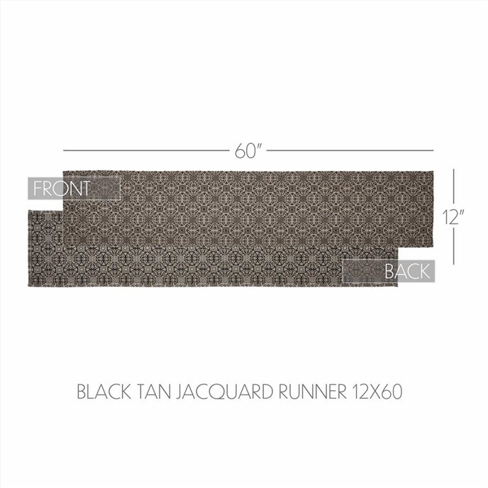 Custom House Black Tan Jacquard Runner 12x60 Thumbnail