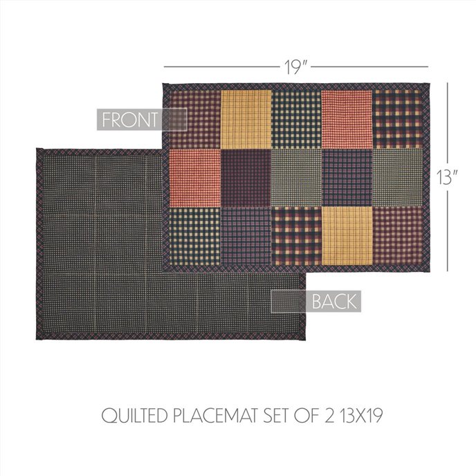 Heritage Farms Quilted Placemat Set of 2 13x19 Thumbnail