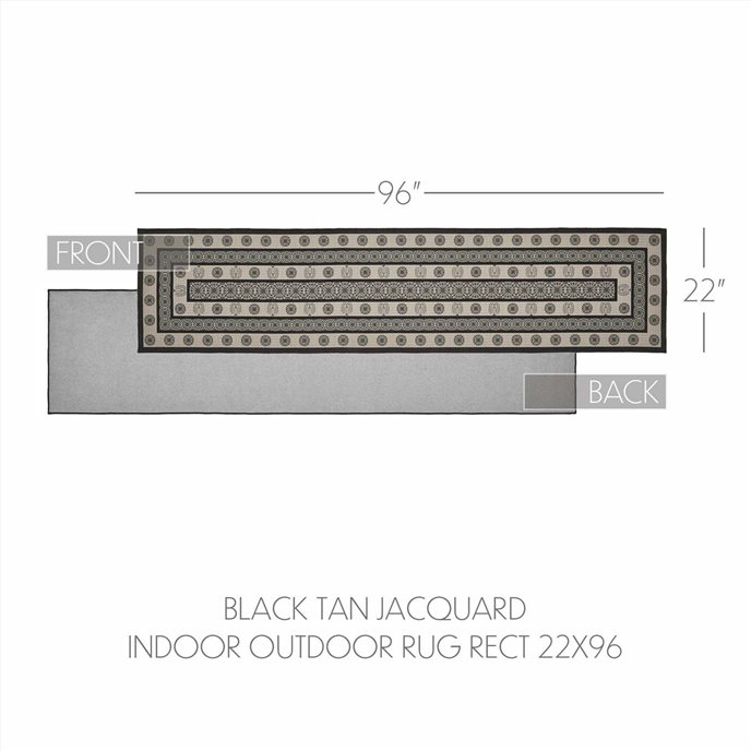 Custom House Black Tan Jacquard Polyester Rug/Runner Rect 22x96 Thumbnail