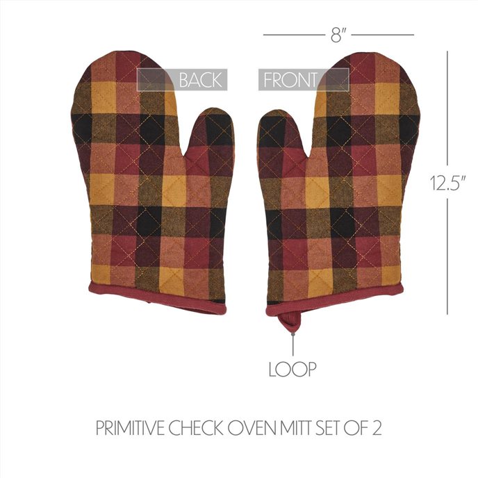 Heritage Farms Primitive Check Oven Mitt Set of 2 Thumbnail