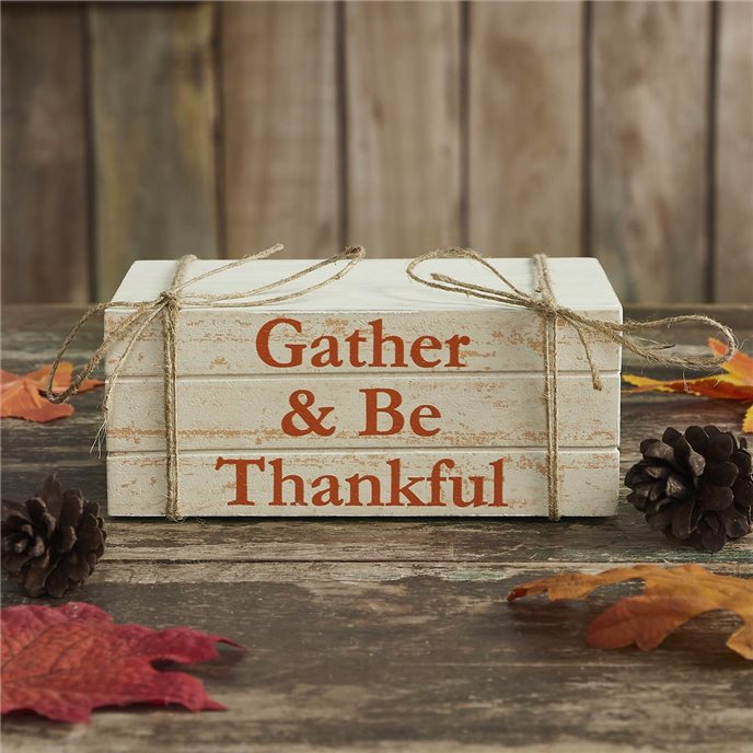 Gather &amp; Be Thankful Faux Book Stack 2.5x6x4 Thumbnail