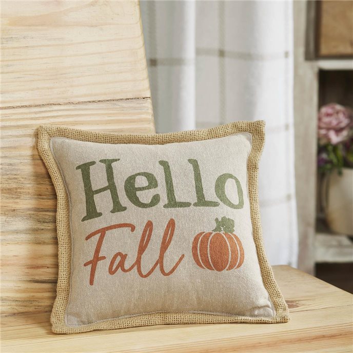 Pumpkin Bounty Hello Fall Pillow 9x9 Thumbnail