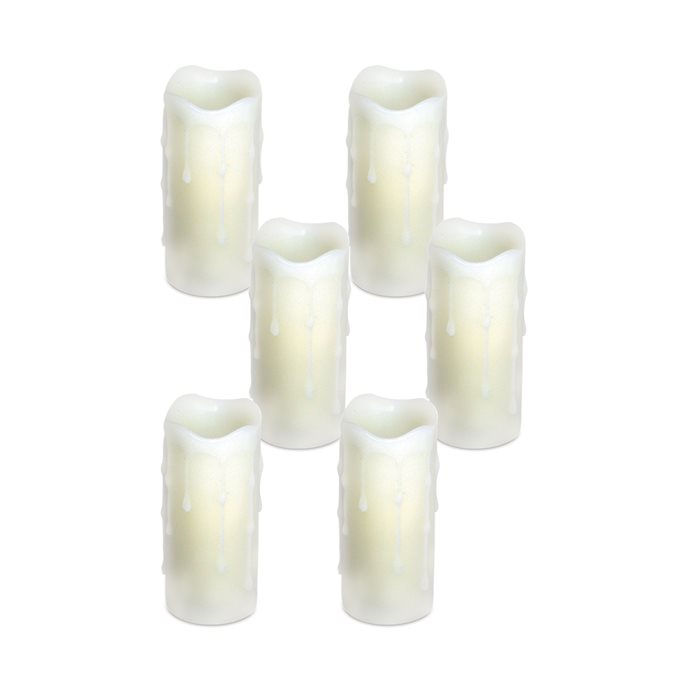 LED Dripping Wax Pillar Candles (Set of 6) Thumbnail