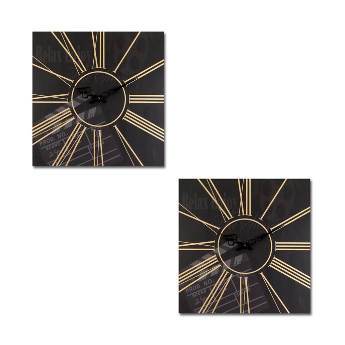 Modern Movie Theatre Wall Clock (Set of 2) 15.5"SQ Thumbnail