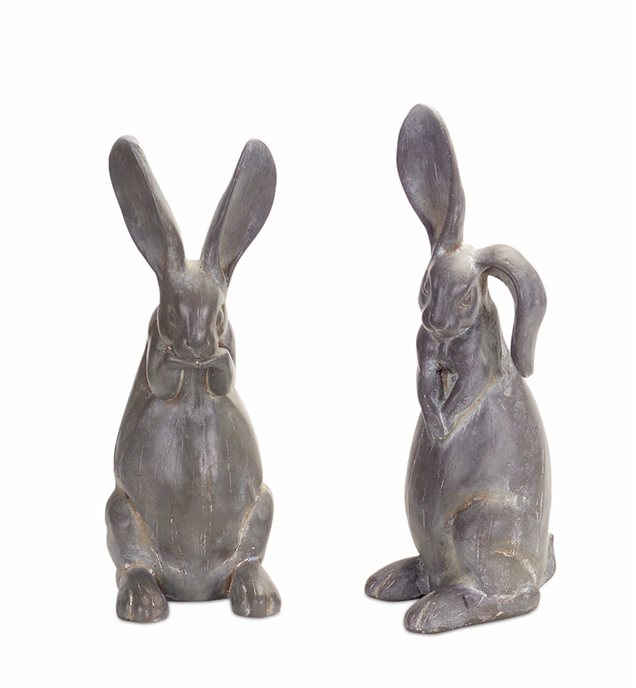 Long Ear Stone Rabbit Garden Statue (Set of 2) Thumbnail