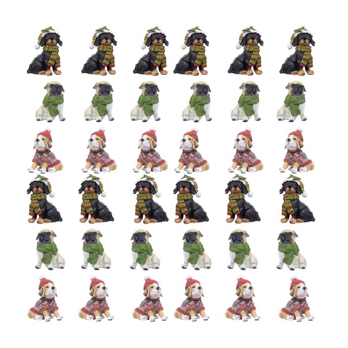 Winter Dog Figurine with Hat and Scarf Accent (Set of 12) Thumbnail