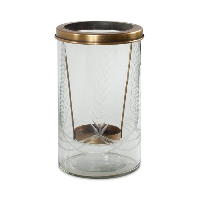 Etched Glass Candle Holder 8.5"H Thumbnail