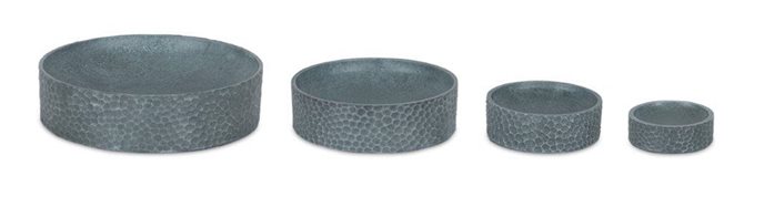 Round Hammered Stone Planter (Set of 4) Thumbnail