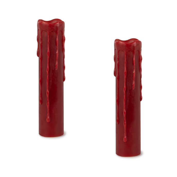 Red LED Dripping Wax Designer Candle with Remote (Set of 2) Thumbnail