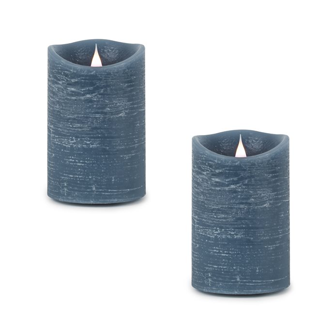 Blue Simplux LED Designer Wax Candle with Remote (Set of 2) Thumbnail