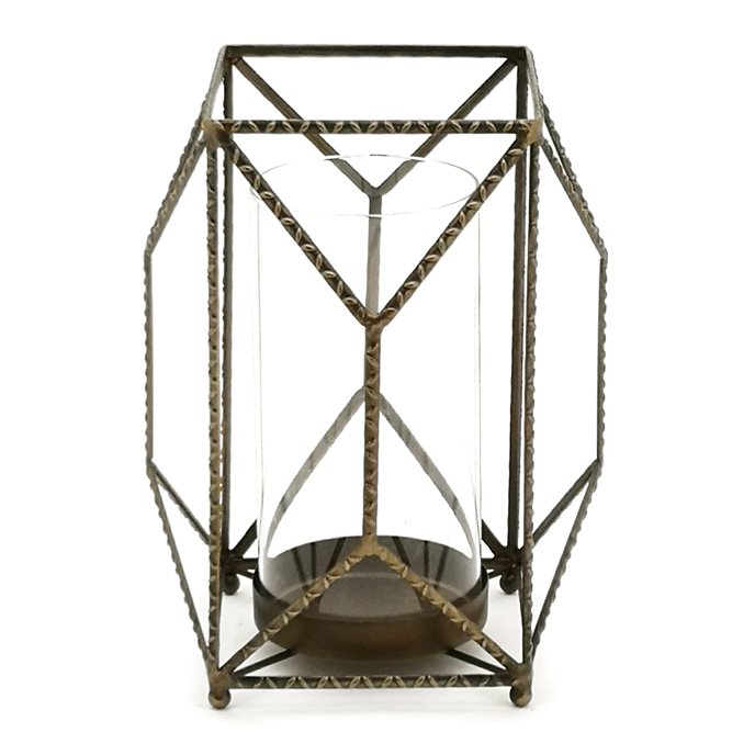 Geometric Iron Candle Holder 10"H Thumbnail