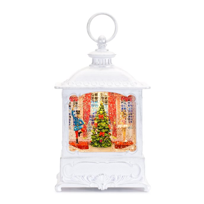 LED Snow Globe Lantern with Nutcracker Scene 10"H\ Thumbnail