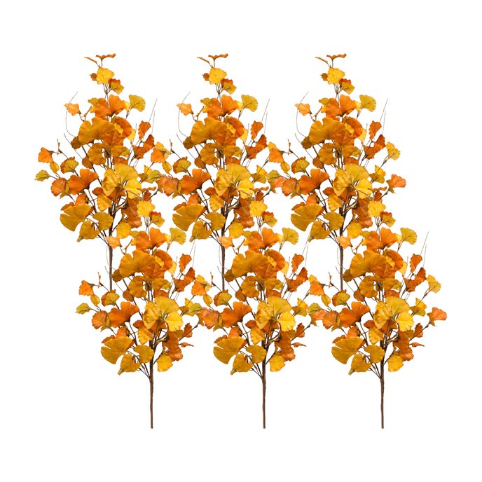 Fall Gingko Leaf Twig Spray (Set of 6) Thumbnail