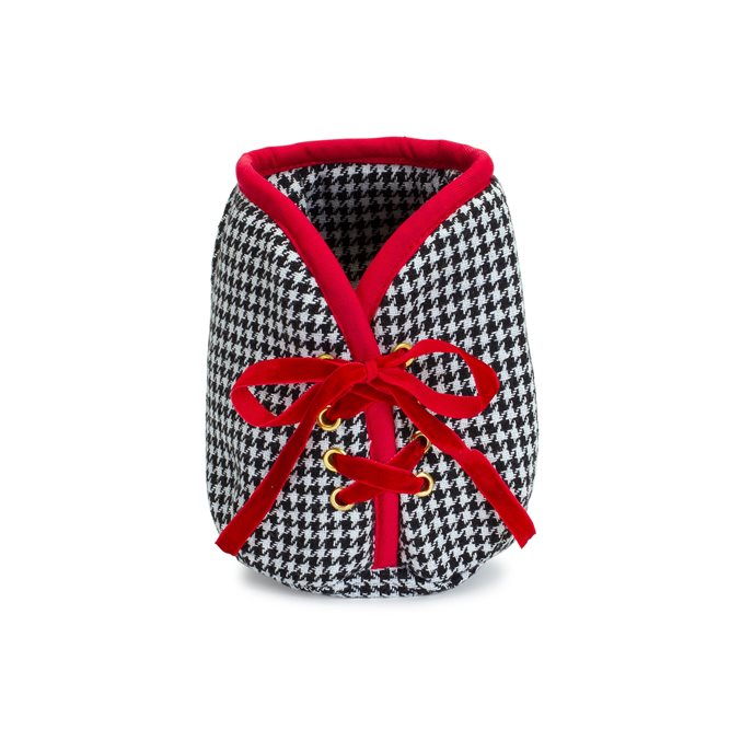 Houndstooth Christmas Tree Pot Cover 5"H Thumbnail