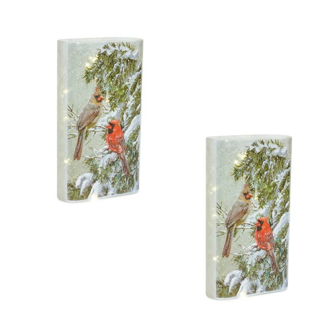 LED Lighted Cardinal Bird Luminary Table Piece (Set of 2) Thumbnail