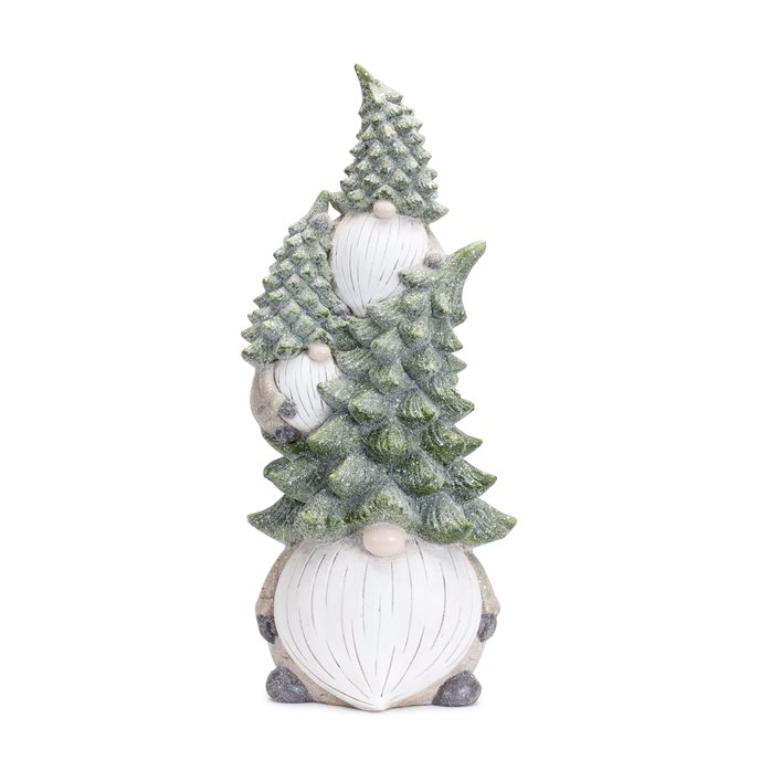 Stone Holiday Gnome Stack with Pine Tree Hat 23.25"H Thumbnail