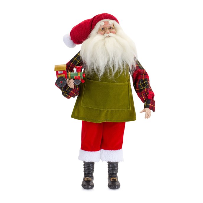 Vintage Toy Shop Santa Standing Figurine with Train Accent 21.75"H Thumbnail