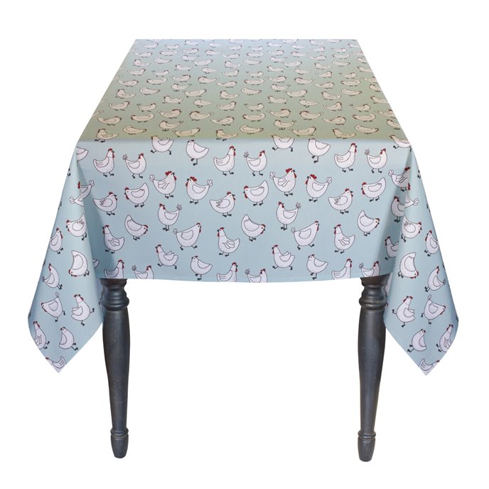 Blue Chicken Tablecloth 72"L Thumbnail