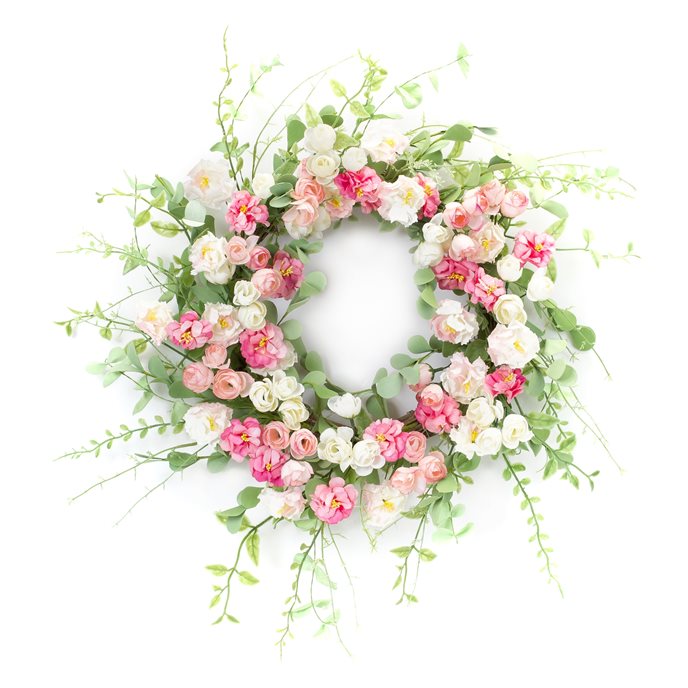 Mixed Peony Floral Wreath 23"D Thumbnail