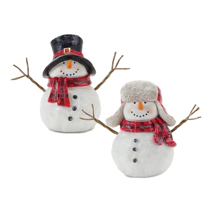 Snowman with Scarf Figurine (Set of 4) Thumbnail