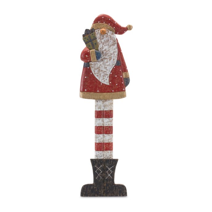 Tall Wooden Santa with Presents 30"H Thumbnail