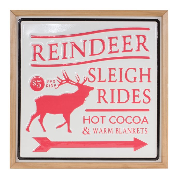 Reindeer Rides Wall Sign 15.5"SQ Thumbnail