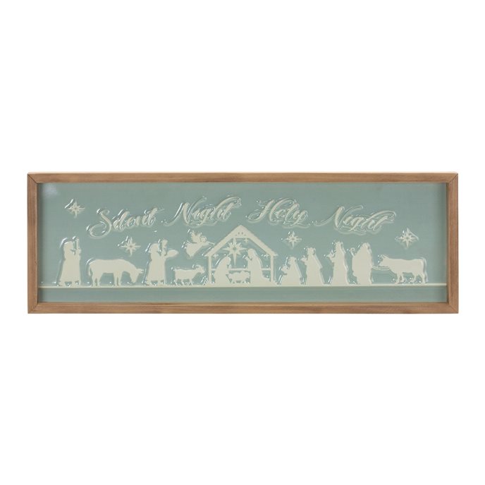 Framed Silent Night Sign 20"L Thumbnail