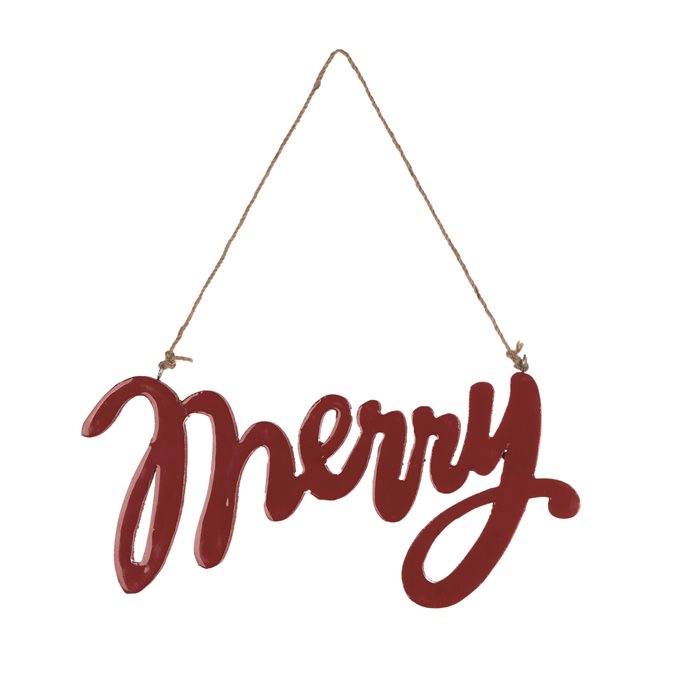 Wood Hanging Merry Sign (Set of 6) Thumbnail