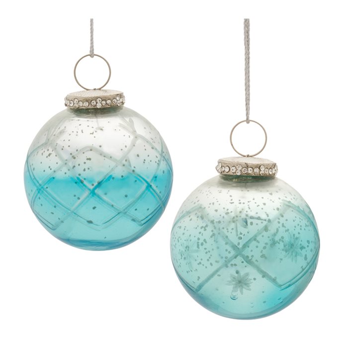 Blue Ombre Glass Ball Ornament (Set of 6) Thumbnail