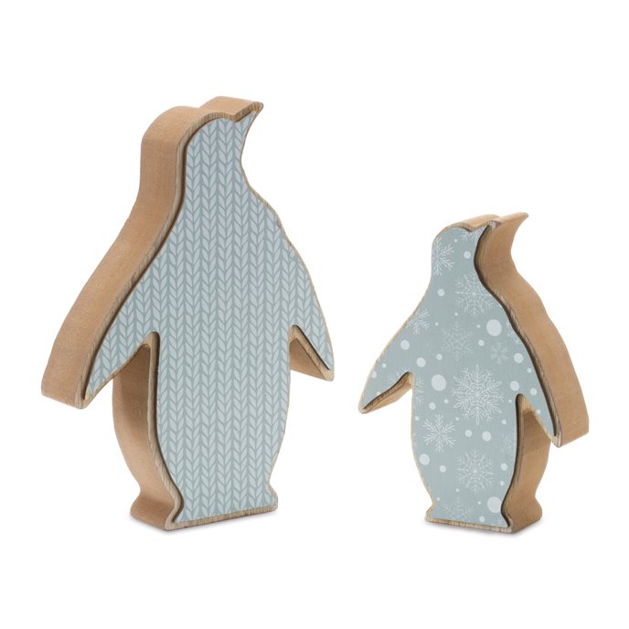 Wood Penguin Decor (Set of 2) Thumbnail