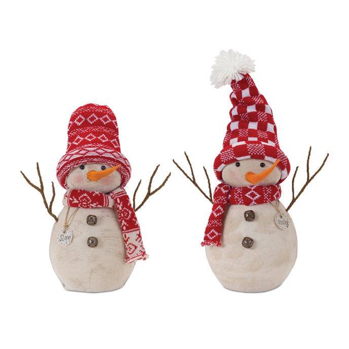 Snowman Decor with Hat and Scarf (Set of 2) Thumbnail
