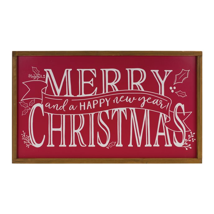 Merry Christmas and Happy New Year Sign 23.75"L Thumbnail