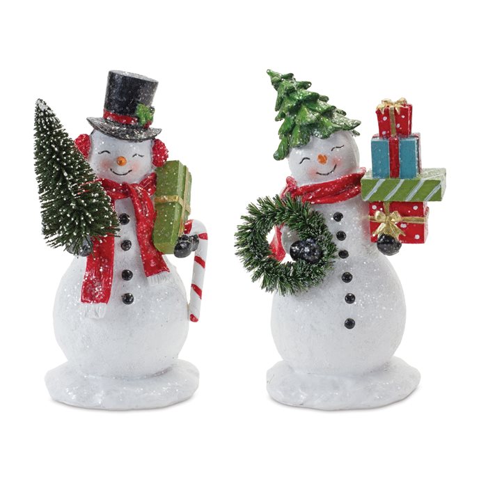 Snowman Couple Figurine (Set of 2) Thumbnail